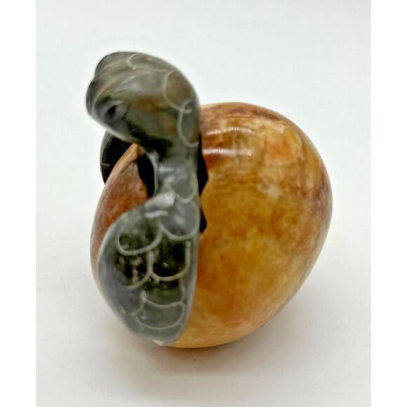 Handcrafted Carved Marble Stone Hatching Sea Turtle Egg‎ Figure 2 inch - Picture 4 of 6